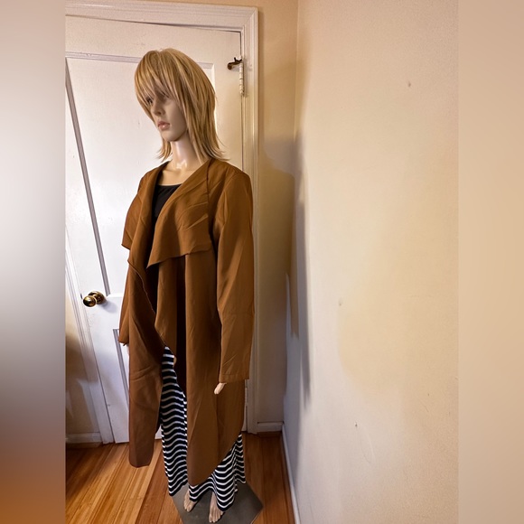 SHEIN Plus Solid Open Front Coat - Size 0 XL - Picture 4 of 13